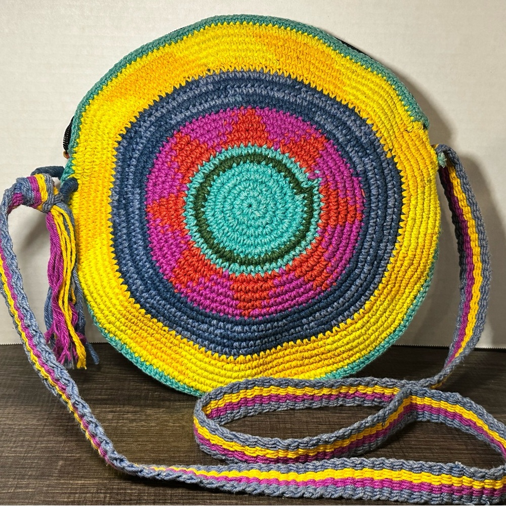 Vibrant Multicolor Handwoven Crossbody Bag